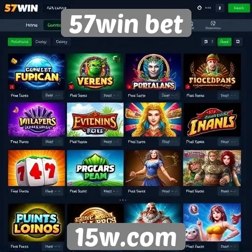Jogos disponíveis no portfólio do 57win bet