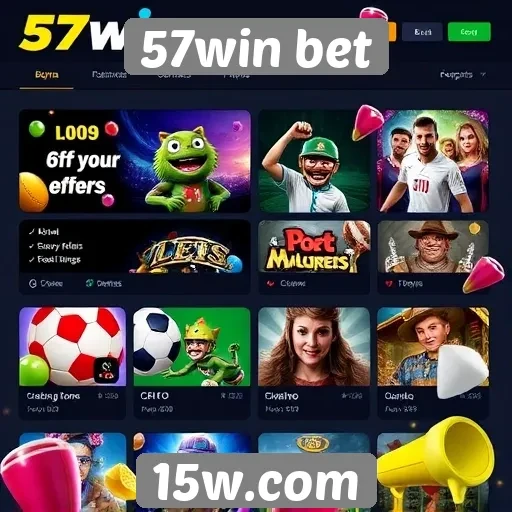 Variedade de jogos disponíveis na 57win bet